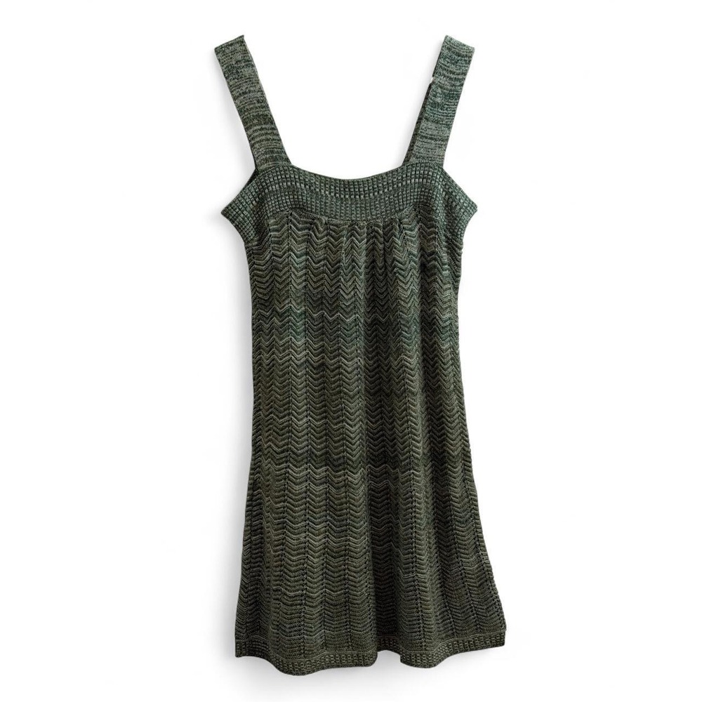 Fairycore Whimsical Y2K Sweater Project Sage Green Knit Mini Tank Dress Sz S